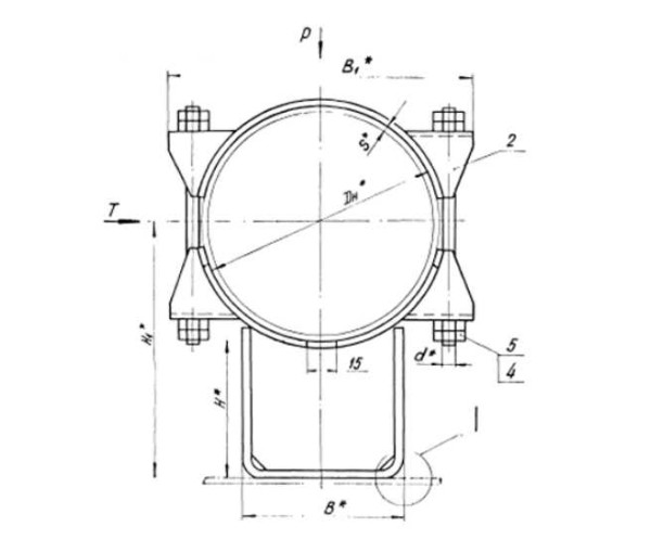 ТС-671.00.00 Опора неподвижная бугельная хомутовая с корпусом в Краснодаре