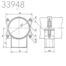 Опора скользящая бугельная 1220 мм 220 кг ТС-627.00.000-77