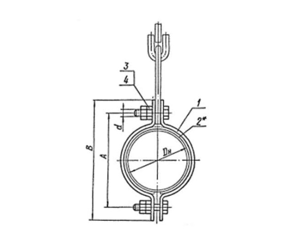 Хомут для вертикальных трубопроводов Л8-519.000 в Краснодаре