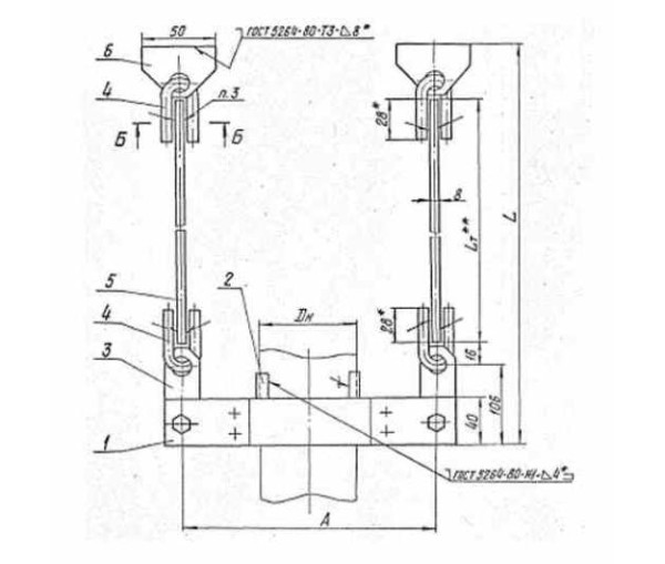 Подвески жесткие вертикальных трубопроводов ТС-681.00.000 в Краснодаре