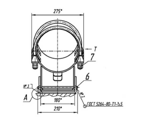 Опора неподвижная хомутовая ТПР.07.35.00.000 в Краснодаре