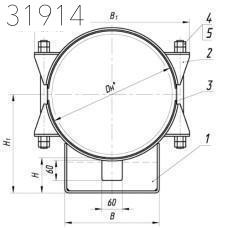 Опора скользящая диэлектрическая 1220х204 мм ТПР.05.19(2).00.000-29