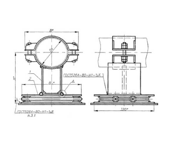 ОСТ 24.125.159-01 Опора катковая трубопроводов в Краснодаре