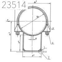 Опора неподвижная хомутовая Т12.23 219х150 мм
