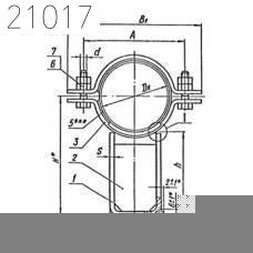Опора неподвижная с плоским хомутом Л8-512.000-12 76 мм
