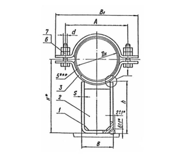 Опора неподвижная с плоским хомутом Л8-512.000 в Краснодаре