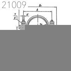 Опора неподвижная с плоским хомутом Л8-512.000-14 89 мм