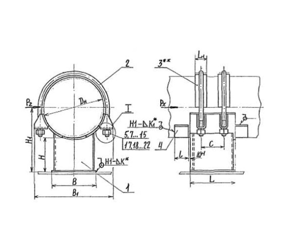 Л8-150.000 Опора хомутовая неподвижная в Краснодаре