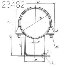 Опора неподвижная хомутовая Т12.01 57х100 мм