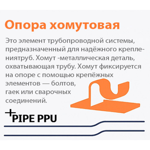 Что значит хомутовая у (Опора неподвижная хомутовая Т12.03 57х200 мм)