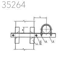 Крепление горизонтального газопровода 400х600х400 мм УКГ 5.00-05 СБ