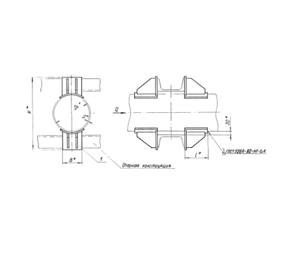 ТС-662.00.00 Опора неподвижная двухупорная усиленная в Краснодаре