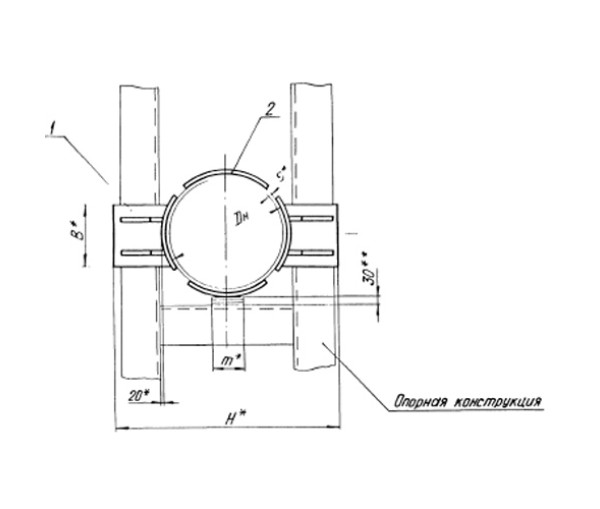 ТС-663.00.00 Опора неподвижная двухупорная усиленная в Краснодаре