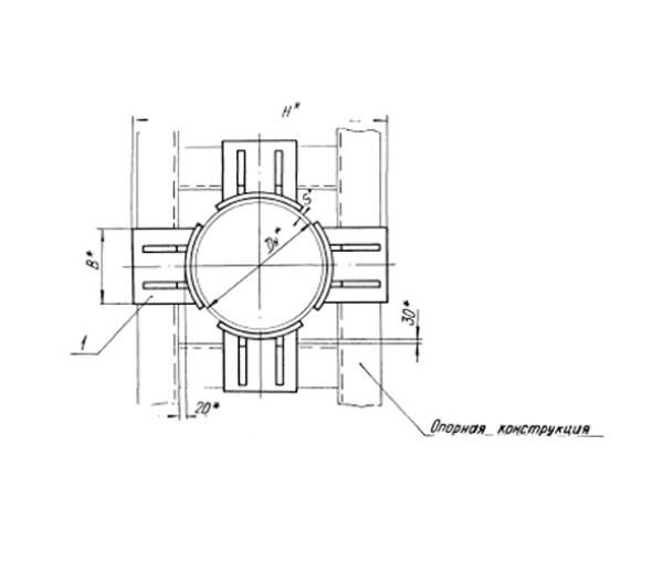 ТС-664.00.00 Опора неподвижная четырехупорная усиленная в Краснодаре