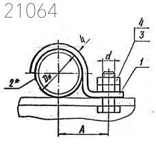 Опора скользящая с направляющей скобой Л8-514.000 16 мм 0,2 кН