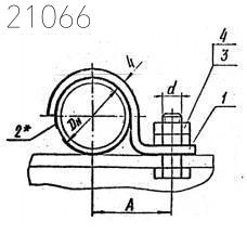 Опора скользящая с направляющей скобой Л8-514.000-01 14 мм 0,2 кН