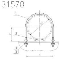 Опоры скользящие и неподвижные с направляющим хомутом 133 мм 1,07 кг СТО 79814898 132-2009