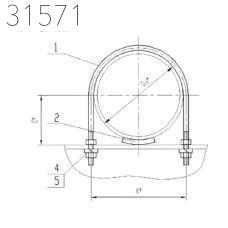 Опоры скользящие и неподвижные с направляющим хомутом 133 мм 1,17 кг СТО 79814898 132-2009