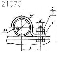 Опора скользящая с направляющей скобой Л8-514.000-05 28 мм 0,2 кН