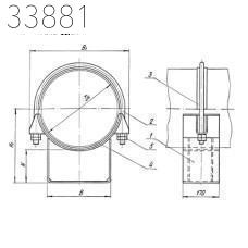 Опора скользящая хомутовая 1220 мм 156,9 кг ТС-626.00.000-076