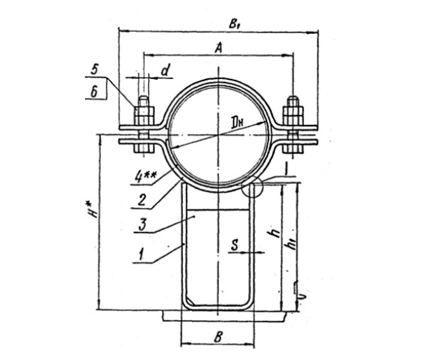 Опора скользящая с плоским хомутом Л8-511.000 в Краснодаре