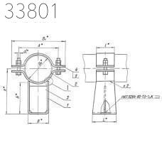 Опора скользящая с плоским хомутом 122 мм ТС-625.000-02