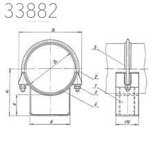 Опора скользящая хомутовая 1020 мм 155,1 кг ТС-626.00.000-117