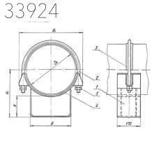 Опора скользящая хомутовая 1020 мм 187,8 кг ТС-626.00.000-119